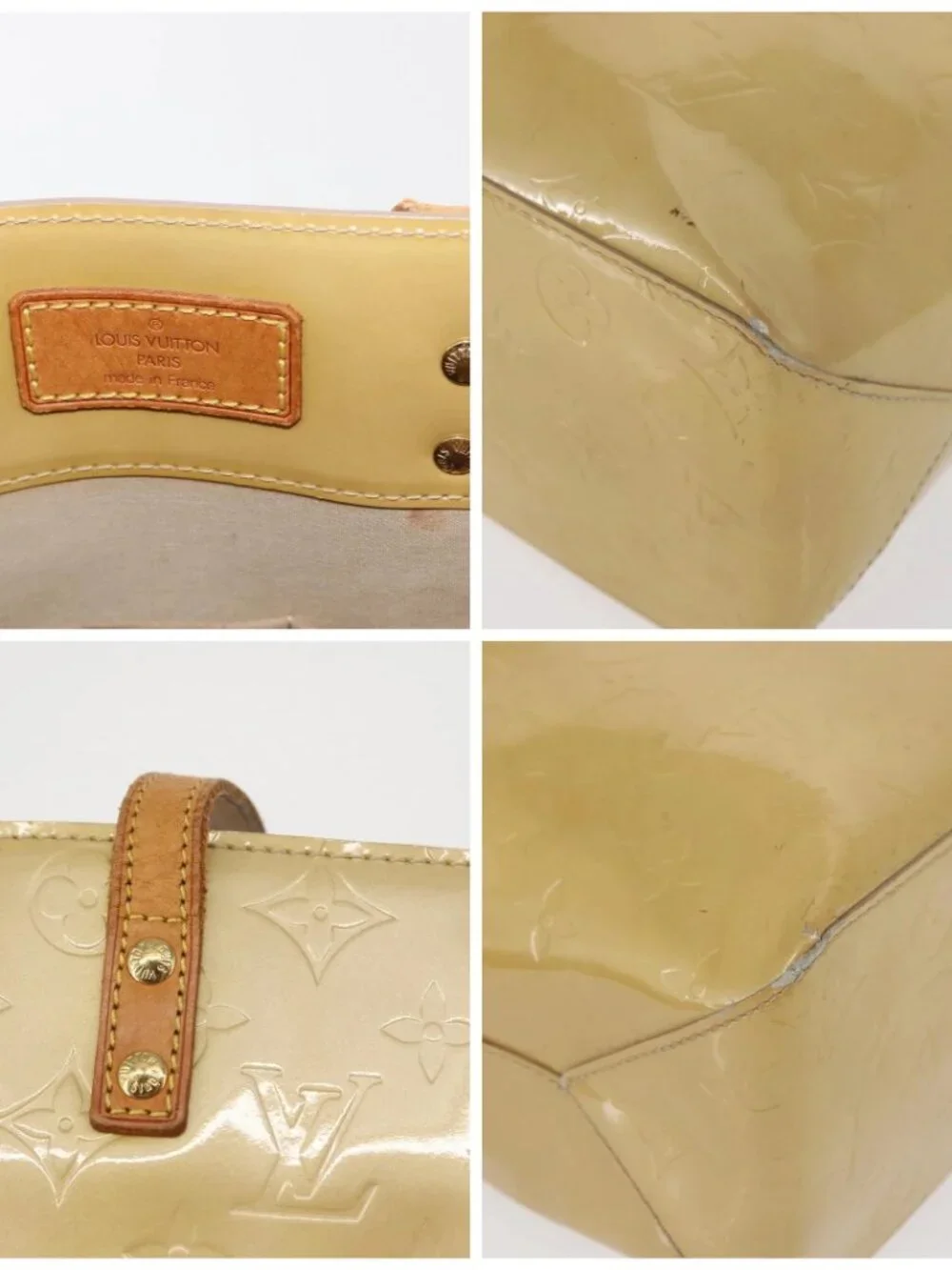 LOUIS VUITTON Monogram Vernis Reade MM Hand Bag Beige - Picture 13 of 16